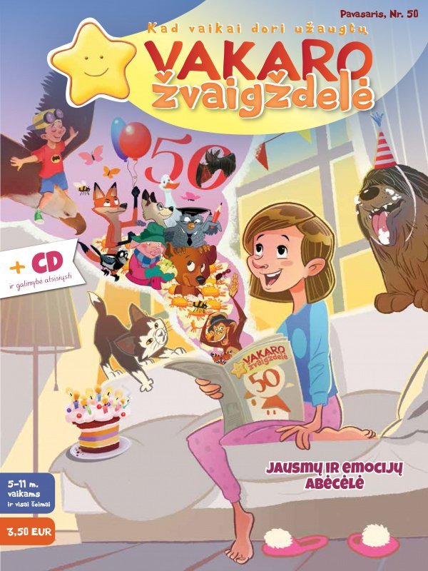 Vakaro žvaigždelė. Žurnalas vaikams 2021 pavasaris Nr. 50 + CD
