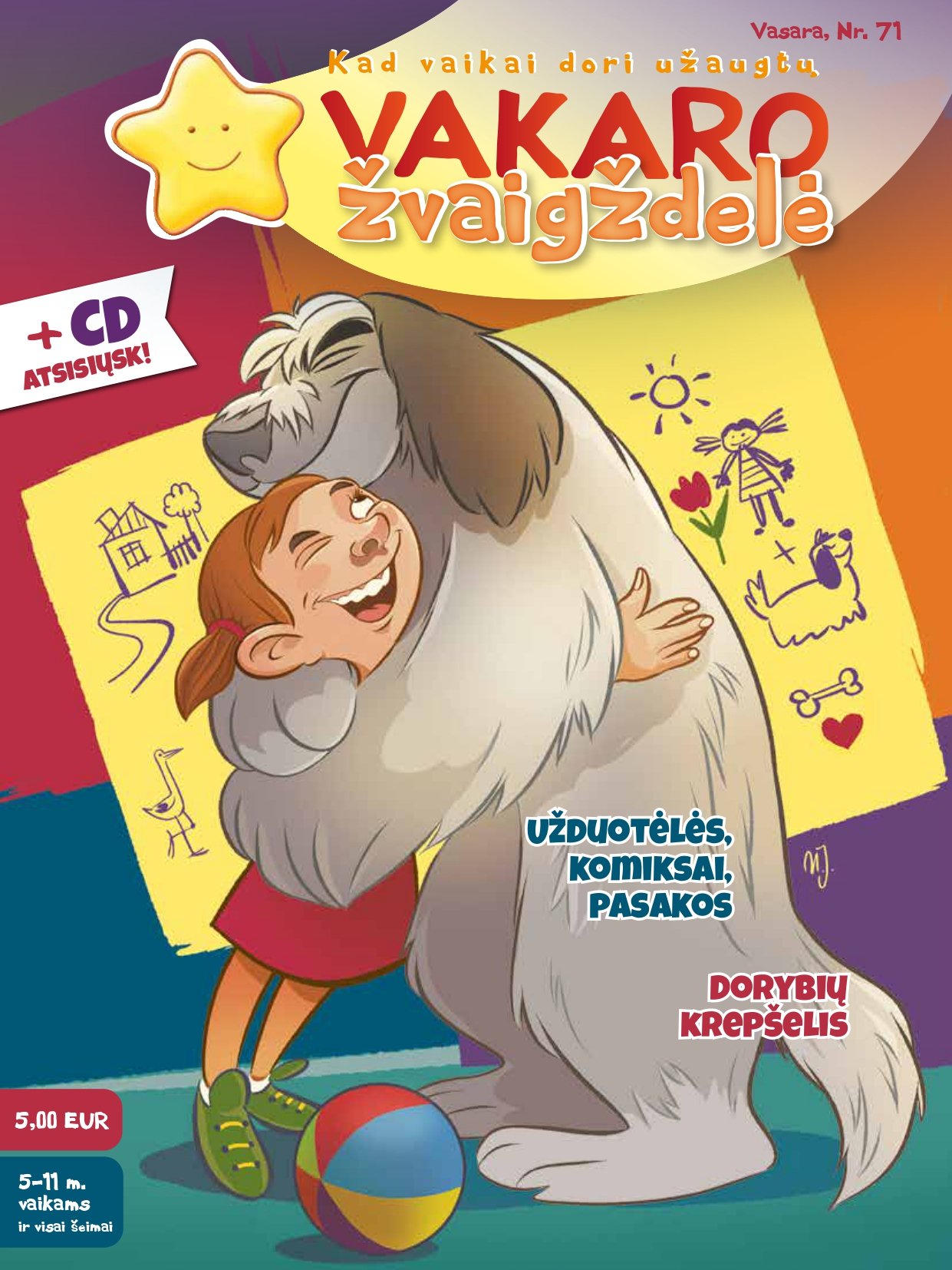 Vakaro žvaigždelė. Žurnalas vaikams 2026 vasara Nr. 71 + CD