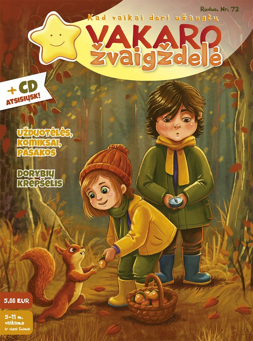 Vakaro žvaigždelė. Žurnalas vaikams 2026 ruduo Nr. 72 + CD
